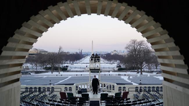 A dress rehearsal is performed ahead of the inauguration of US President-elect Donald Trump, in Washington, DC. Picture: AFP