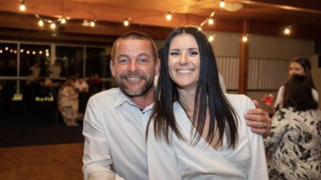 Damian and Jasmin Bruce of Aldinga Beach. Damian broke his neck jumping into the family pool. Picture: Supplied