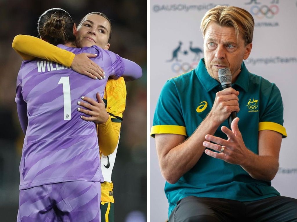 Steph Catley, Lydia Williams and Tony Gustavsson. Photos: Getty Images/News Corp