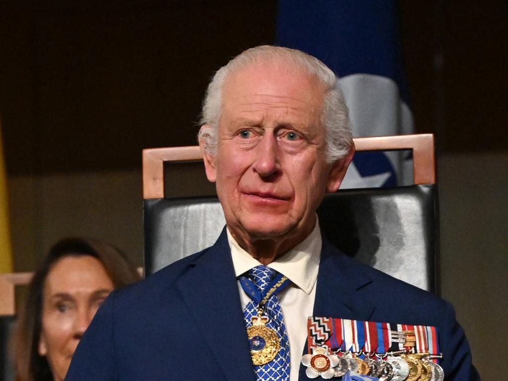 King Charles III at the ceremonial welcome. Picture: Getty