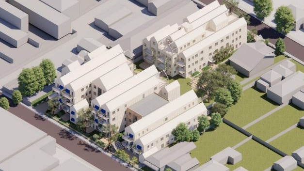 A render of the apartment buildings proposed for Autumn and Hope streets in Geelong West. Source: Up Property.