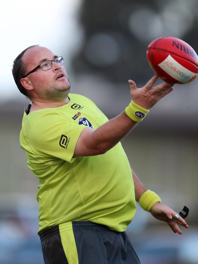 Field umpire Robert Blunt was officiating in his 400th match.