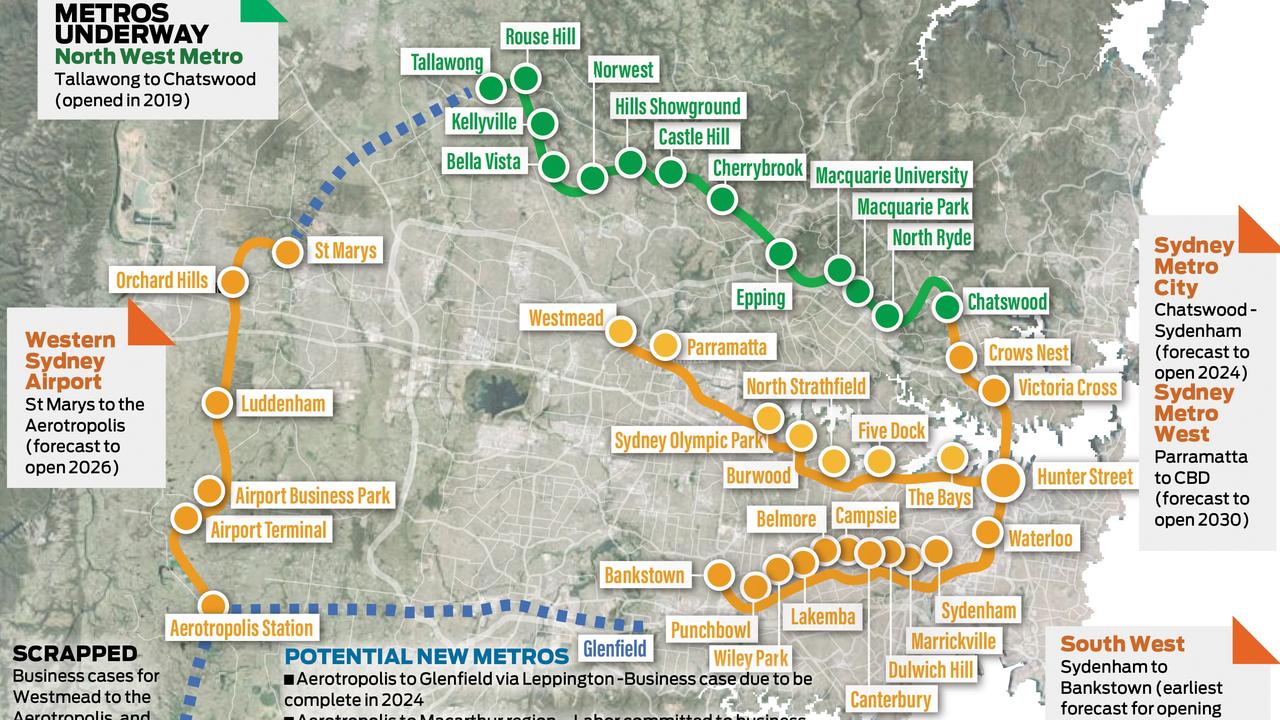 The state of Sydney’s Metro lines.