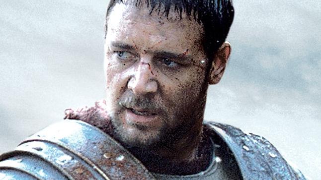 Russel Crowe on the set of Gladiator Photo supplied