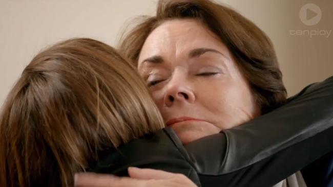 Love with her mother Belinda in emotional scenes from the show. Source: Network TEN