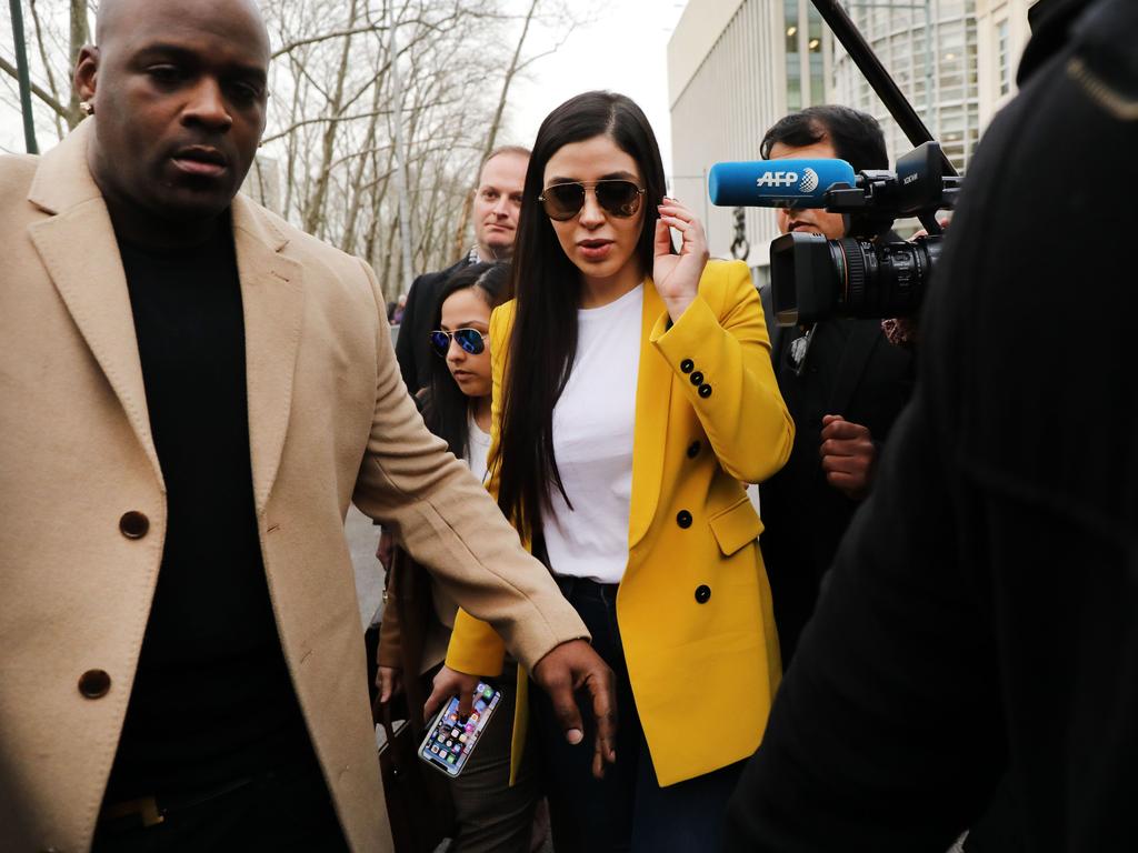 Ms Coronel, who caused courtroom drama when she was found with a banned mobile phone, last week hired a bodyguard for her protection. Picture: Spencer Platt/Getty Images/AFP 