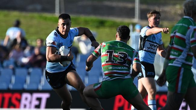 Son of Brett Rodwell, Tom scored four tries in a Jersey Flegg in 2022. Picture: NRL Photos