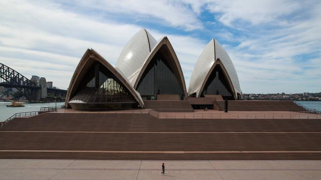 <s1>The normally busy Opera House was deserted on Thursday. </s1>Picture: Justin Lloyd