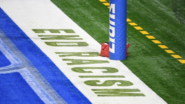 End zones on football fields were decorated with the phrases "It Takes All of Us" or "End Racism" in the 2020 NFL season to bring attention to systemic racism and police brutality. Picture: Getty Images