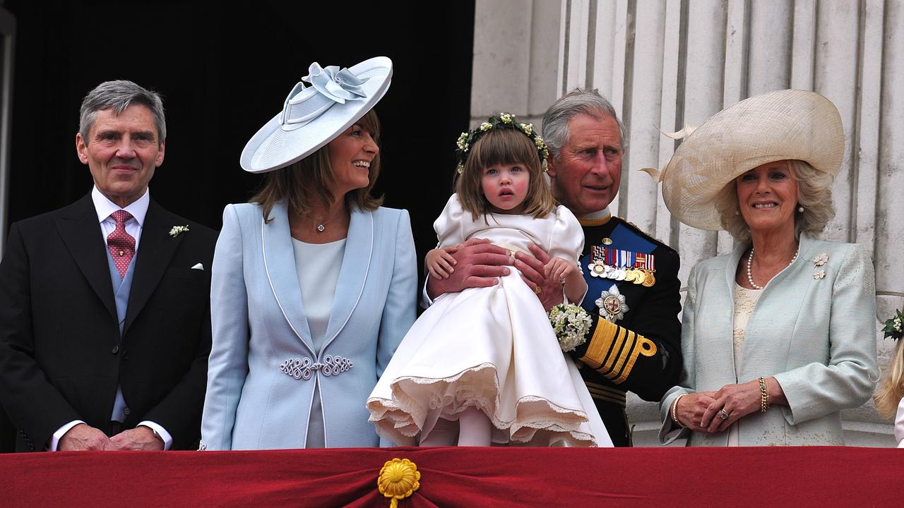 Michael Middleton, Carole Middleton, Prince Charles, Prince of Wales, bridesmaid Eliza Lopes and Camilla, Duchess of Cornwall. Picture: John Stillwell-WPA Pool/Getty Images