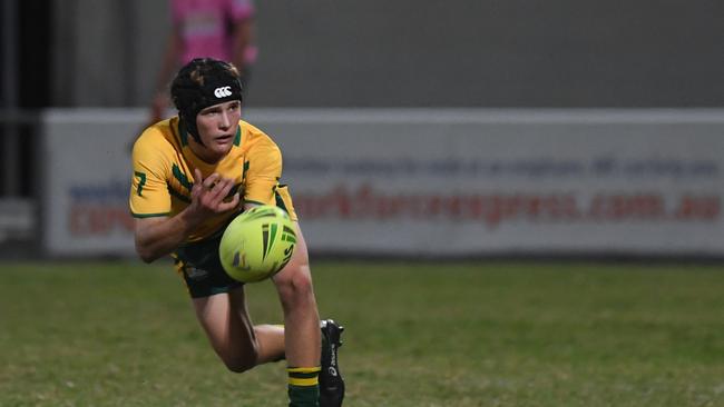 Owen Pattie of St Brendan's College with the ball