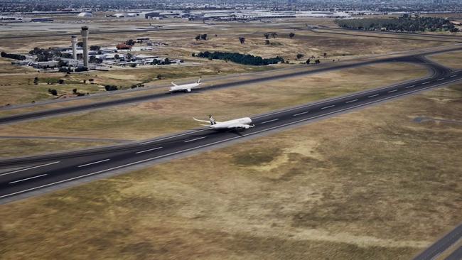 stills from the video -  Proposed third runway at Melbourne Airport