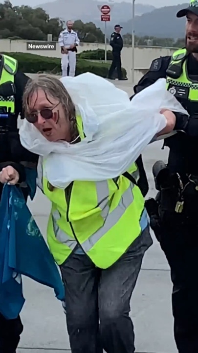 Arrests as Rising Tide protesters descend on Parliament House