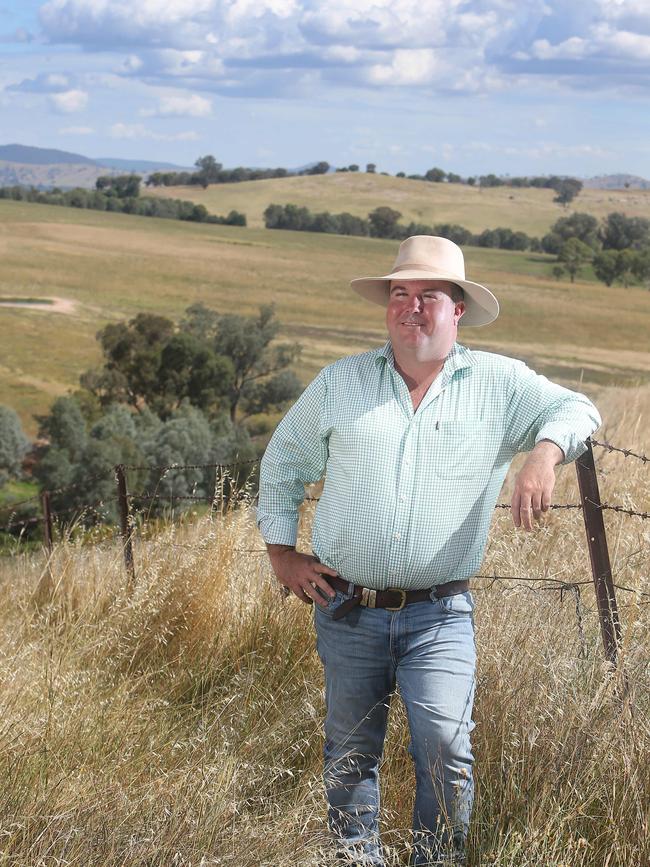 Beef farmer Marc Greening at his property near Holbrook. Picture Yuri Kouzmin