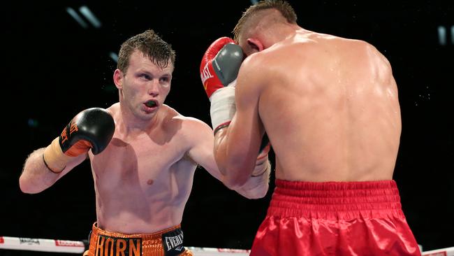 Jeff Horn takes on Rico Mueller. Picture: MARC ROBERTSON