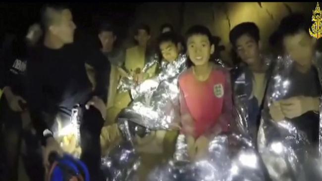 The Wild Boars Academy football team had been exploring the Tham Luang caves when a downpour flooded the cave, leaving them trapped underground Picture: AP