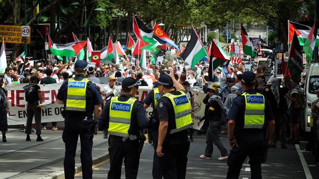 Pro-Palestine protesters are expected to block key CBD locations on Monday. Picture: NCA NewsWire / Luis Enrique Ascui