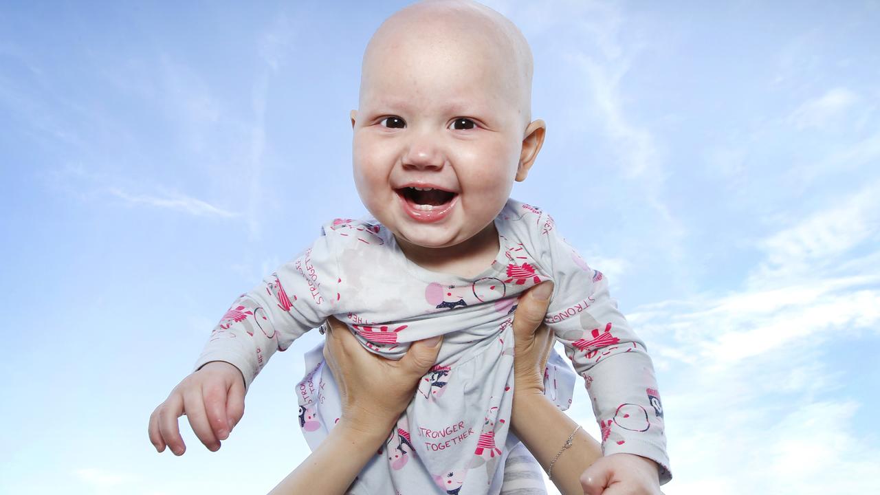 River Reid, 1, is feeling on top of the world after spending most of her short life in the RCH. Picture: David Caird