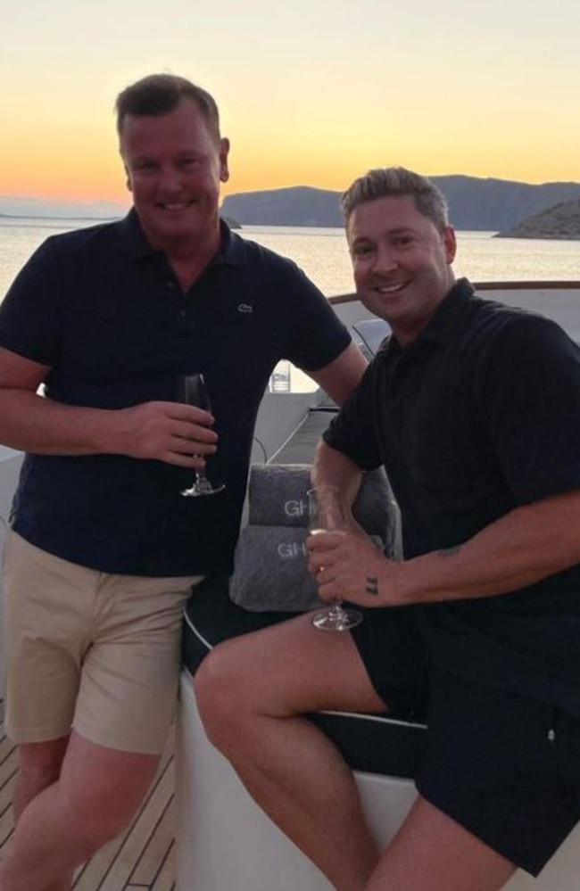 Anthony Bell (left) and Michael Clarke have not been seen together since Clarke’s fracas in a Noosa park with his then-girlfriend Jade Yarbrough.