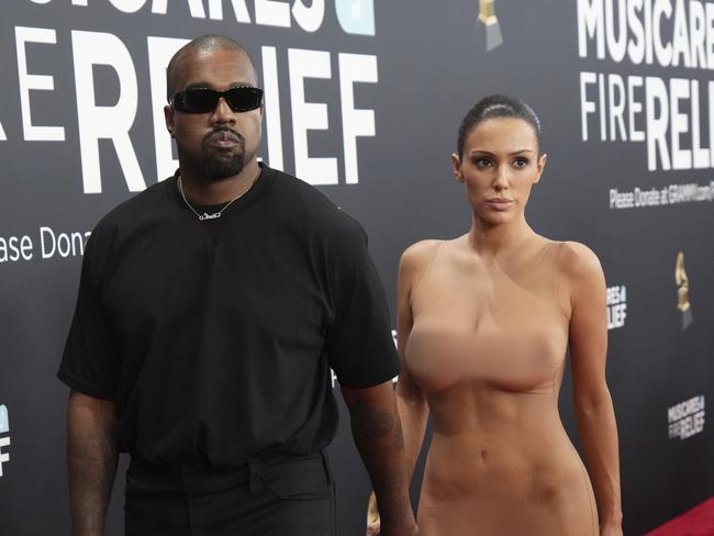 Kanye West and Bianca Censori caused a stir at the 67th annual Grammy Awards. Picture: AP