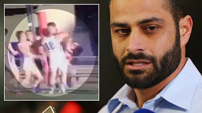 Ali Fahour press conference over footy game punch.