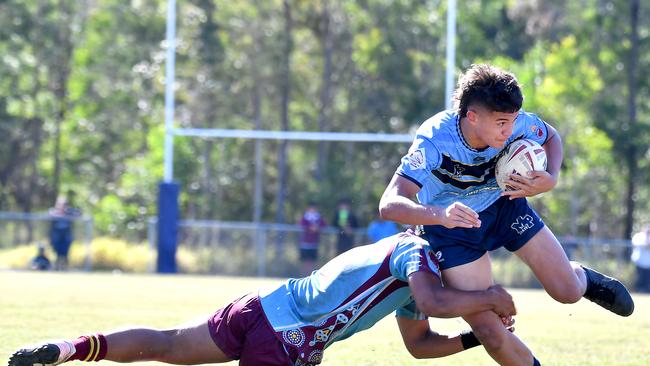 Mabel Park player Ronnic Starkey Mabel Park v Keebra Park in the Walters Cup. Thursday August 18, 2022. Picture, John Gass