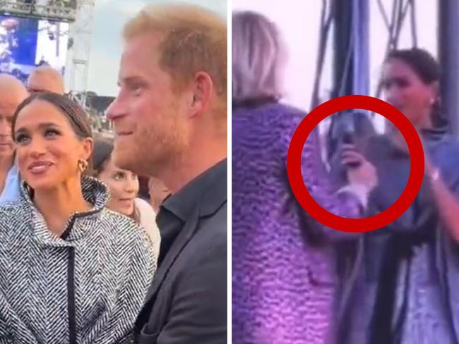 Cringe worthy Meghan Markle footage has surfaced from Kevin Costner's charity event.