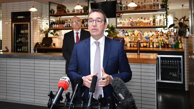 Premier Steven Marshall is being urged to loosen trading restrictions for businesses sooner rather than later. Picture: AAP Image/David Mariuz