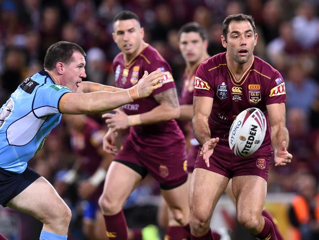 Can Cameron Smith break Blues hearts again and send Paul Gallen off a loser tonight? Picture: AAP