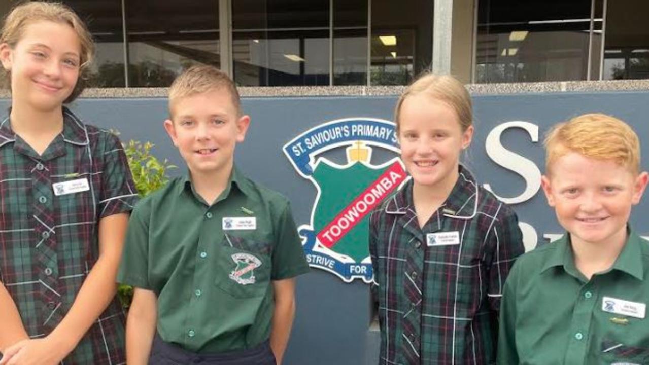 St Saviour's Primary School students Charlotte Franklin, Jimi King, Isaac Ragh and Sia Luck were selected as the school's 2023 captains. Tuesday, March 14 2023. Picture: supplied.