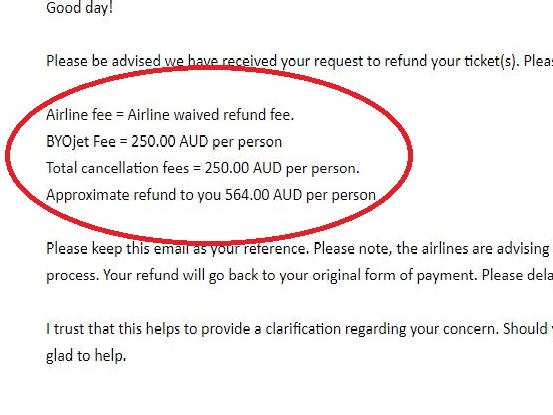 BYOjet is charging $250 for cancellations even when airlines waive their fees. Picture: Supplied