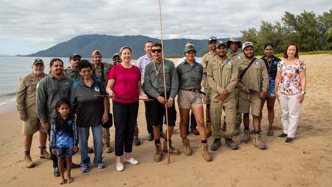 Premier Annastacia Palaszczuk visited the Yirrganydji Land and Sea ranger and Gunggandji Mandingalbay Yidinji ranger groups along with Cairns MP Michael Healy and Barron River MP Craig Crawford. Photo: supplied.