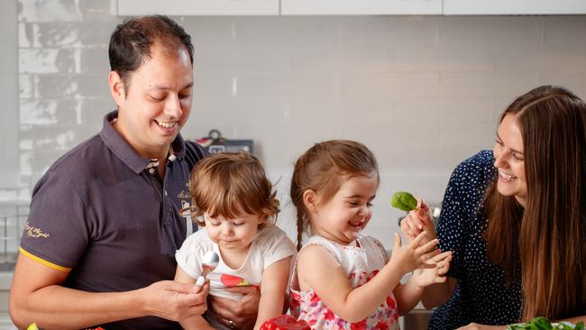 Shannon and Adrian Romeo with children Isabel, 3, and Cecilia 22 months. Picture: Matt Turner