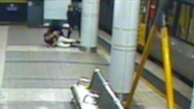 Officers swoop as he tried to board a departing train.