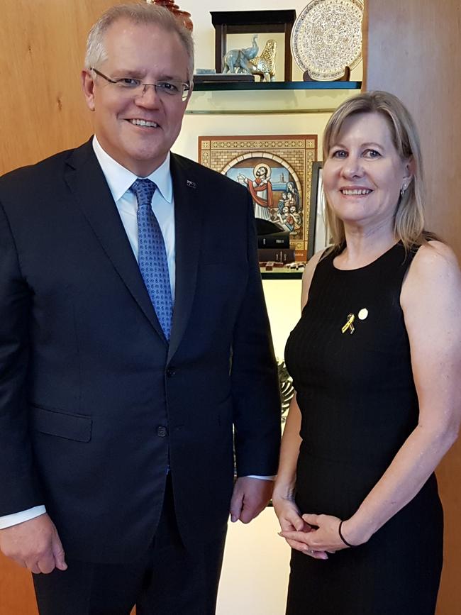 Scott Morrison meets with Julie-Ann Finney on Thursday.