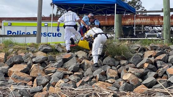 A drug mule has drowned while trying to smuggle an estimated more than 50 kilograms of cocaine to shore near the Port of Newcastle. Images Supplied by NSW Police.