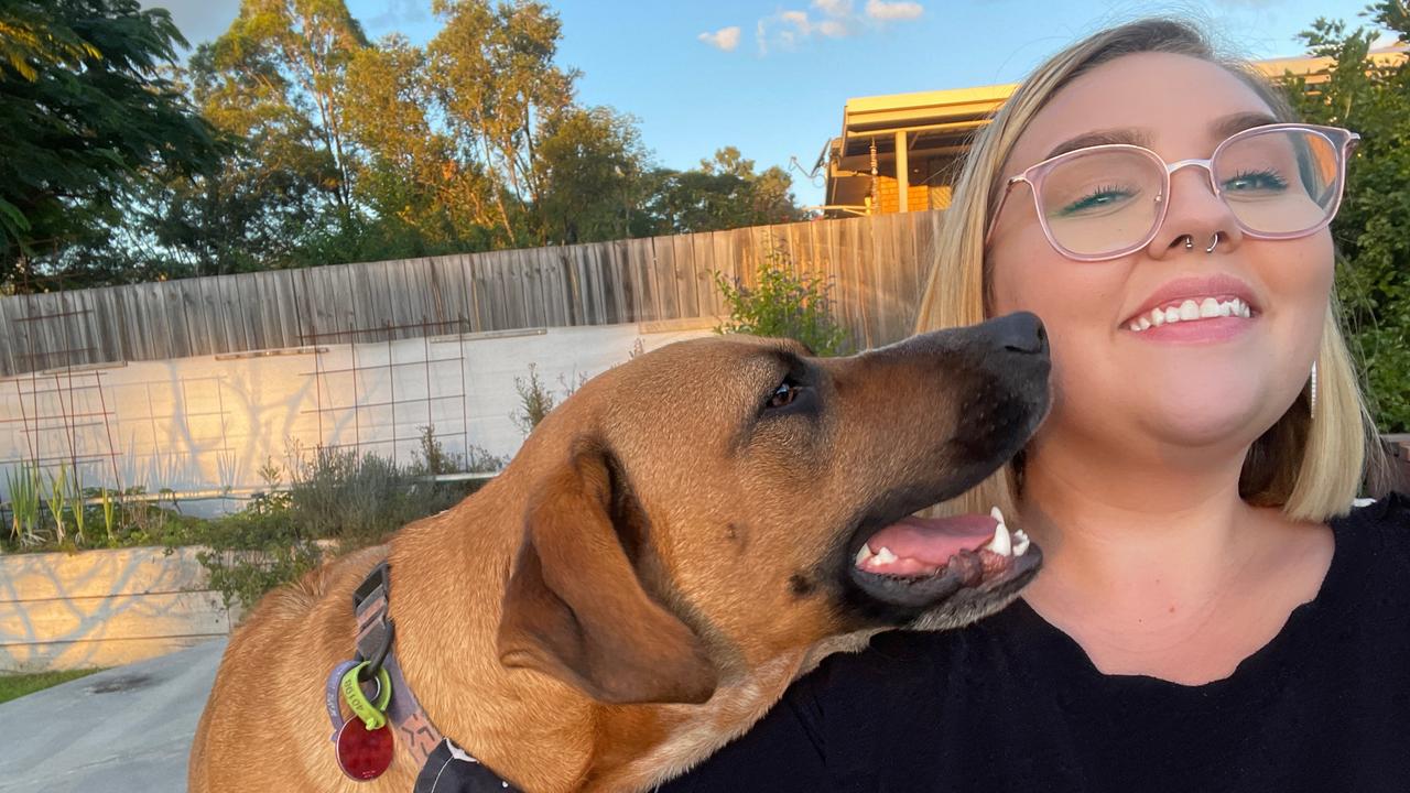 BEST BUDS: Owner of Theo and Co Emma Jones with her sweet-natured Rhodesian ridgeback and Red Cattle cross Theo.