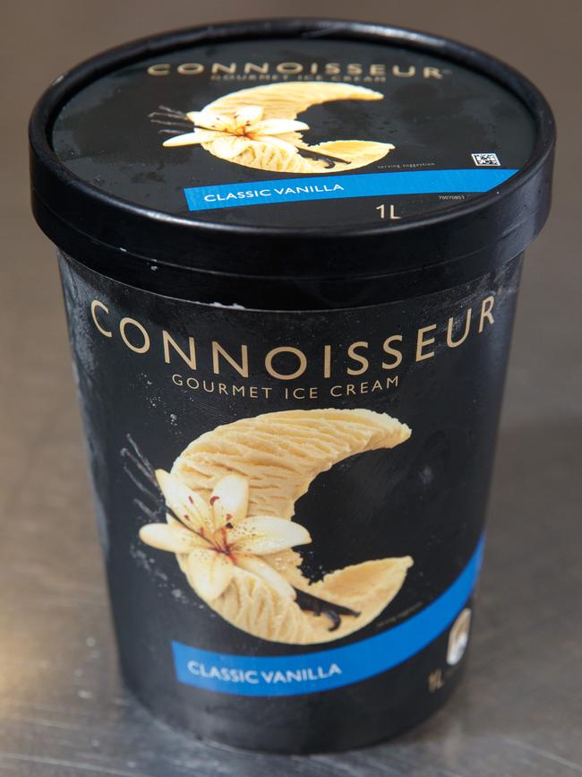 1/2/19 Source SA Cover The vanilla ice-creams - our panel tastes all the supermarket tubs Connoisseur Classic Vanilla. Picture MATT TURNER.