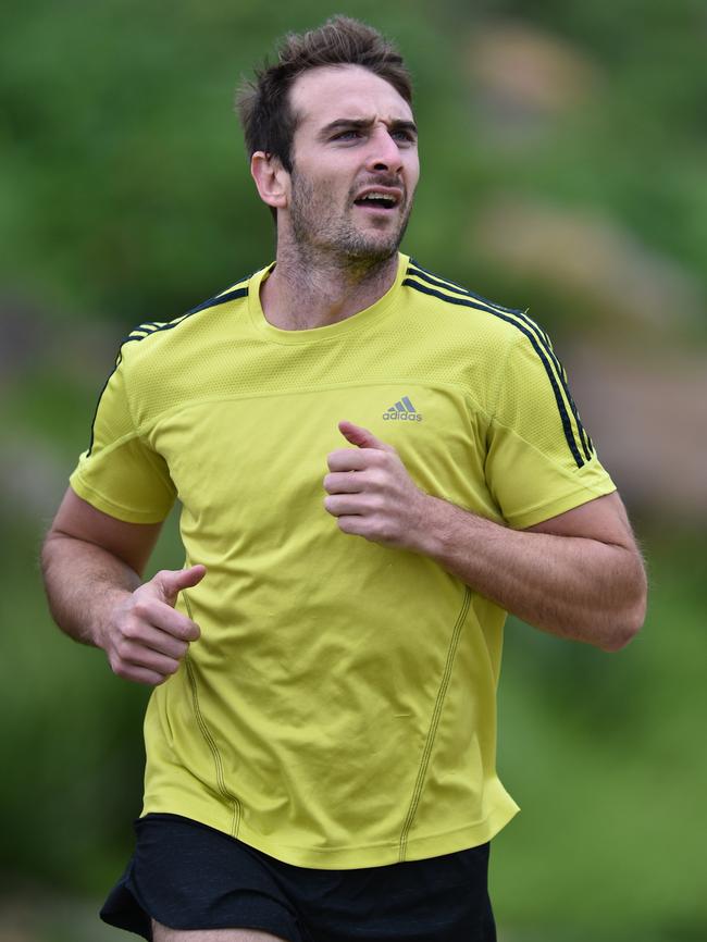 Jobe Watson training at St Bernard's College in Melbourne in September. Picture: AAP Image/Julian Smith