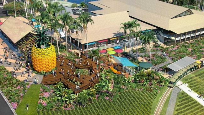 VISION: Artist's impressions of the revamped Big Pineapple's entrance and main hall. Picture: Contributed