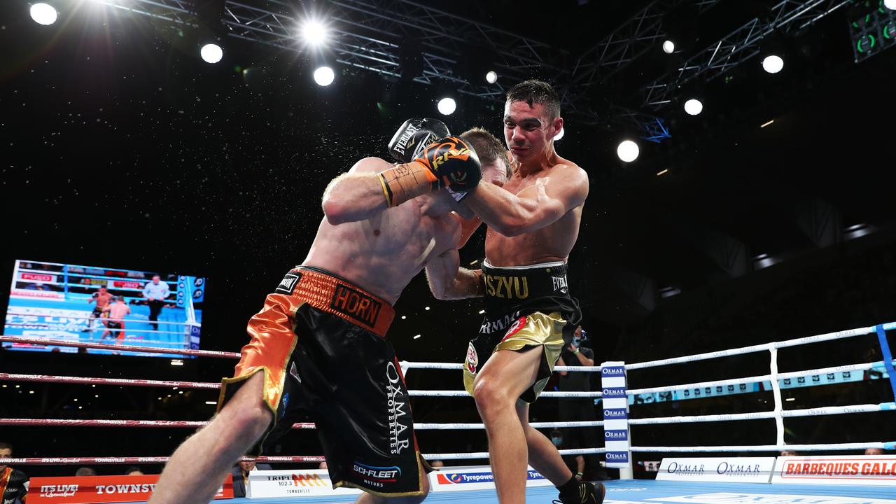 Jeff Horn vs. Tim Tszyu at Queensland Country Bank Stadium. Picture: Alix Sweeney