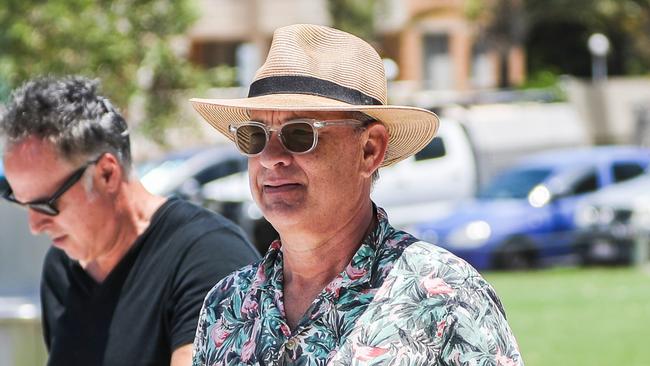 Tom Hanks flew into the Gold Coast by private jet on Tuesday night, Picture: NIGEL HALLETT