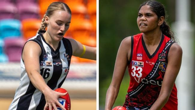 Kate Grady for Palmerston and Jennifer Cunningham for Tiwi in the 2024-25 NTFL season.