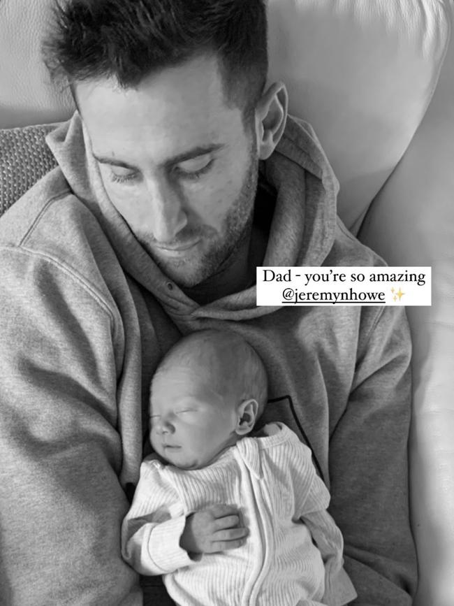 Jeremy Howe with baby Zander. Picture: Instagram