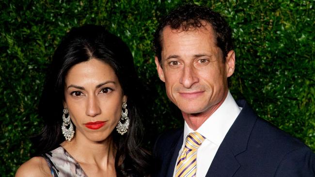 Huma Abedin and Anthony Weiner in New York City in 2015. Picture: Lars Niki