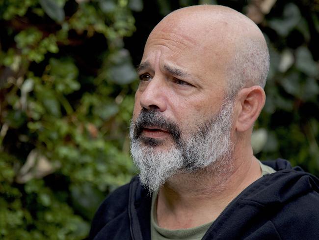 Hen Avigdori during an interview with The Australian in Hod HaSharon, Israel. Hen's wife, Sharon, and his daughter, Noam, are being held captive by Hamas. They were visiting relatives in Kibbutz Be'eri on the day of October 7.