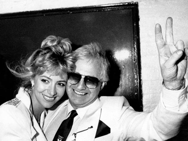 Edelsten and Leanne after the Swans first win in 1986.