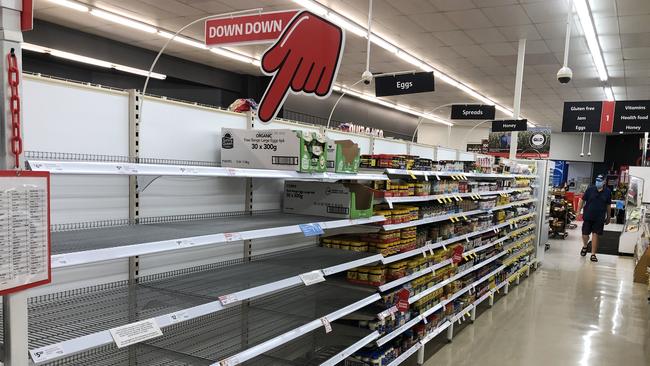 Coles are still experiencing major shortages of meat, fresh vegetables and eggs. Picture: Glenn Hampson