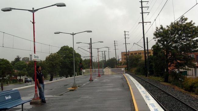 Berala train station, the scene of a stabbing on Tuesday night.