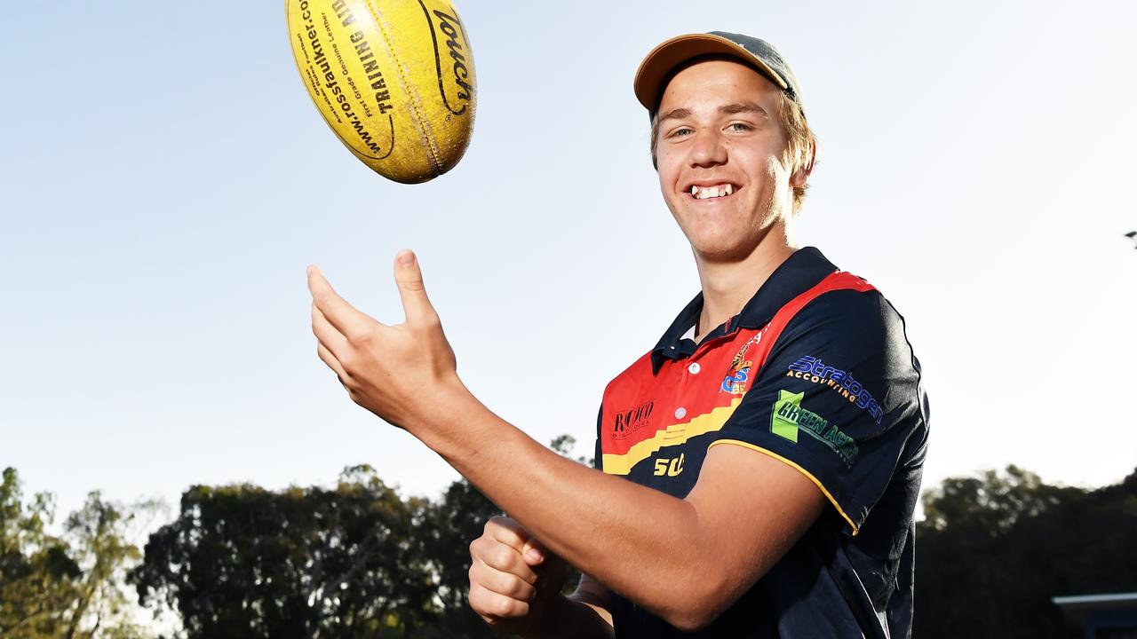 16-year-old Shadeau Brain already playing senior footy for the Noosa Tigers, and carving up. Picture: Patrick Woods